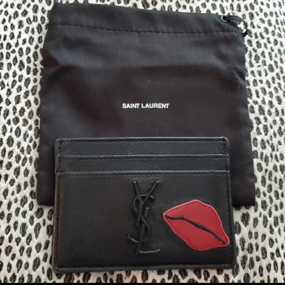 ❤SOLD❤ Saint Laurent YSL "Lips" Card Holder